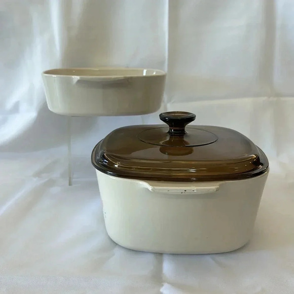 CorningWare FOREVER YOURS Casserole Bakeware Dishes A-3-B A-2-B with Brown Lid - Picture 4 of 8